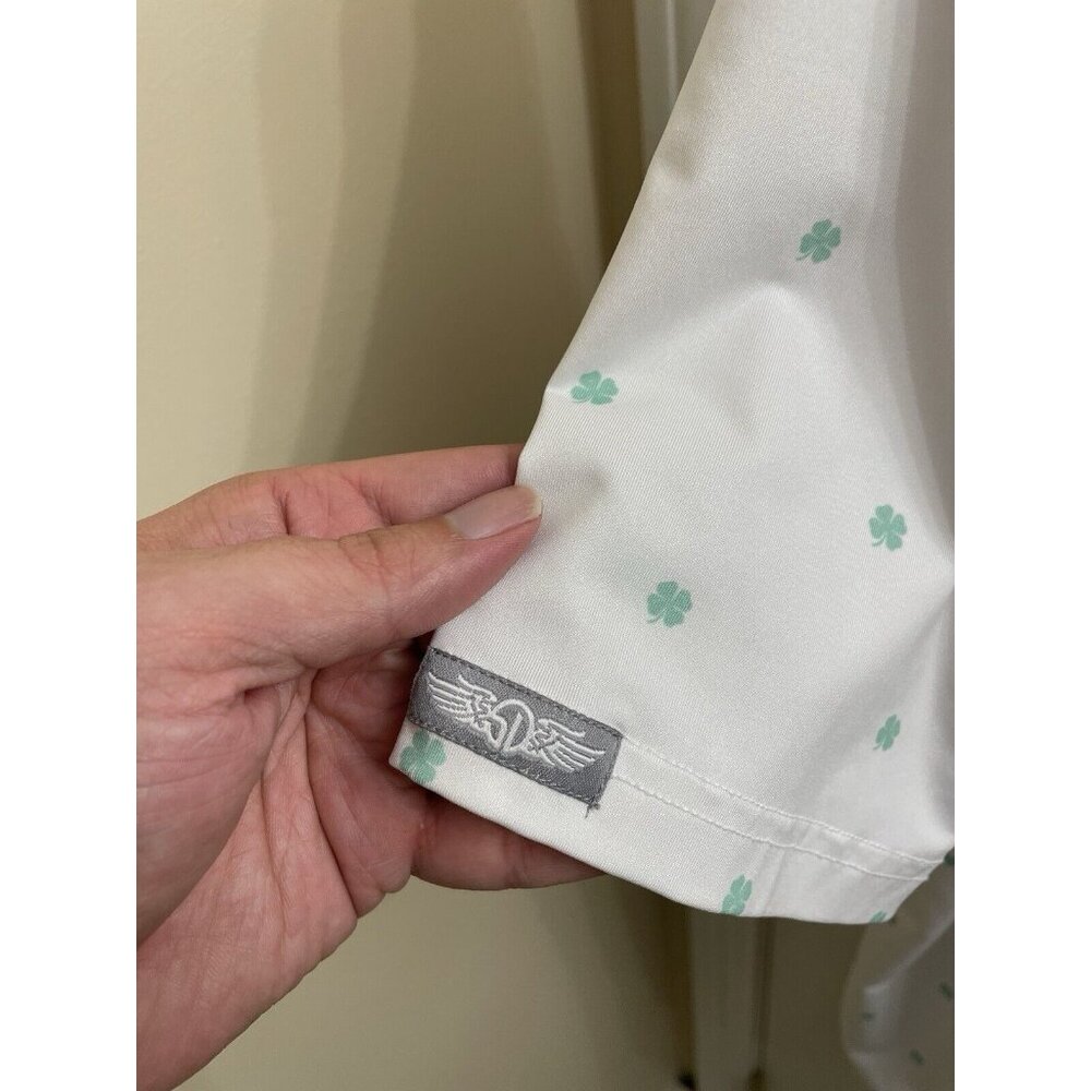 Straight Down Performance Golf Polo Shamrocks Print Men Size Small Duck Hunt - Picture 8 of 12